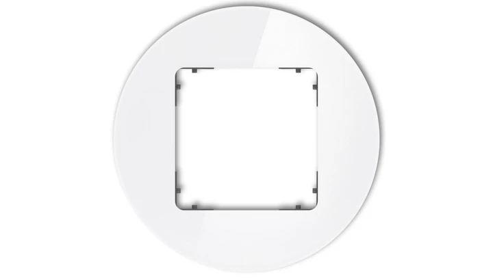 ICON Ramka uniwersalna pojedyncza okrągła - efekt szkła (ramka: biała spód: grafitowy mat) 0-28-IRSO-1