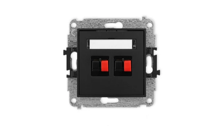 ICON Mechanizm gniazda głośnikowego podwójnego czarny mat 12IGG-2