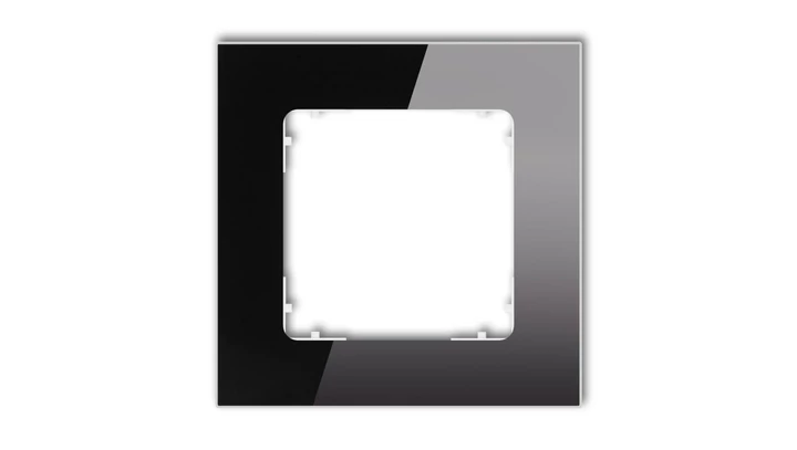 ICON Ramka uniwersalna pojedyncza kwadratowa - efekt szkła (ramka: czarna spód: biały) 12-0-IRSK-1