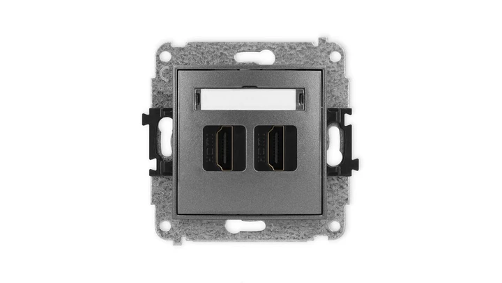 ICON Mechanizm gniazda podwójnego HDMI 2.0 grafitowy 11IHDMI-4