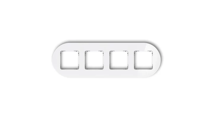 ICON Ramka uniwersalna poczwórna okrągła - efekt szkła (ramka: biała spód: grafitowy mat) 0-28-IRSO-4