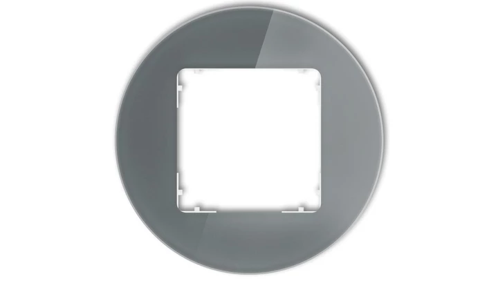 ICON Ramka uniwersalna pojedyncza okrągła - efekt szkła (ramka: grafitowa spód: biały) 28-0-IRSO-1