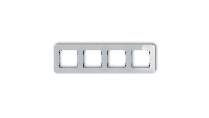 ICON Ramka uniwersalna poczwórna zaokrąglona - efekt szkła (ramka: szara spód: czarny) 15-12-IRSZ-4