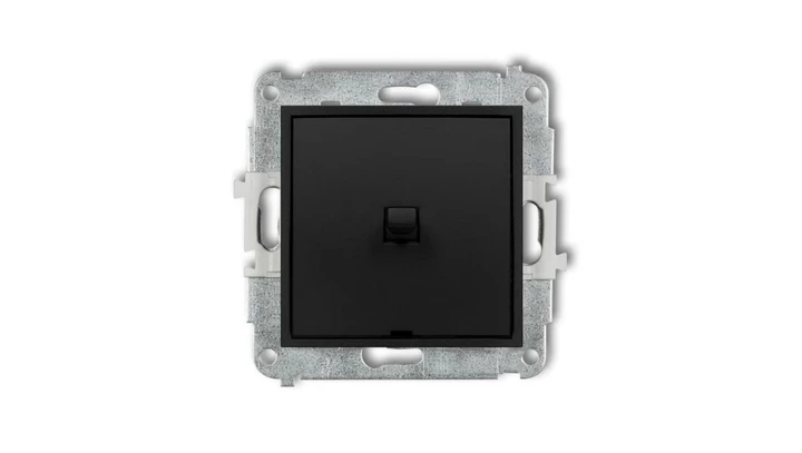ICON Mechanizm łącznika zwiernego, jednobiegunowego w stylu amerykańskim (jeden klawisz bez piktogramu) czarny mat 12IWPUS-4.1