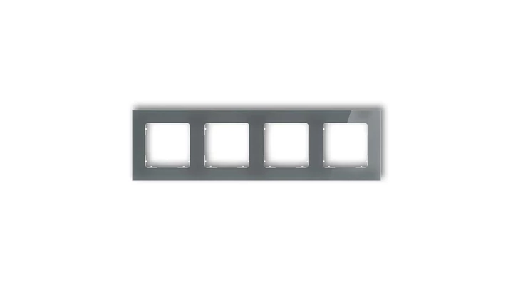 ICON Ramka uniwersalna poczwórna kwadratowa - efekt szkła (ramka: grafitowa spód: biały) 28-0-IRSK-4