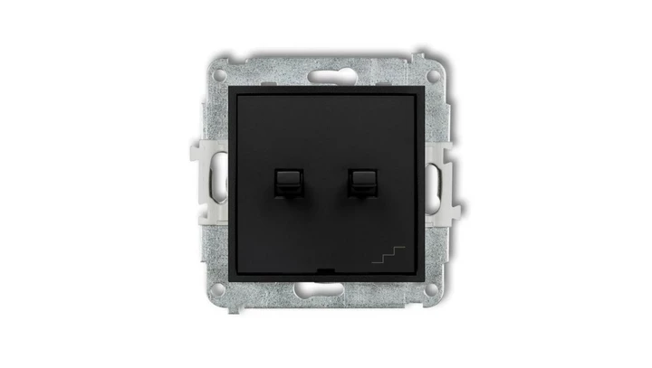 ICON Mechanizm łącznika jednobiegunowego ze schodowym (osobne zasilanie) w stylu amerykańskim czarny mat 12IWPUS-10.2