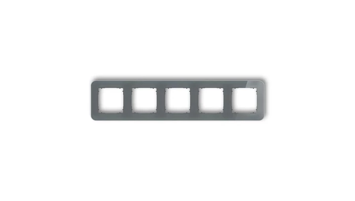 ICON Ramka uniwersalna pięciokrotna zaokrąglona - efekt szkła (ramka: grafitowa spód: grafitowy mat) 28-28-IRSZ-5