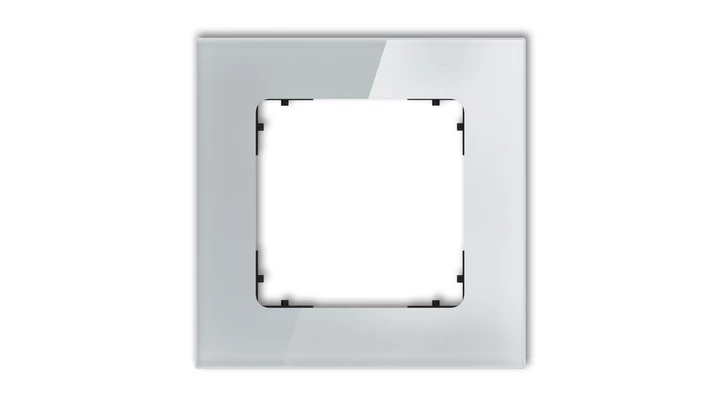 ICON Ramka uniwersalna pojedyncza kwadratowa - efekt szkła (ramka: szara spód: czarny) 15-12-IRSK-1