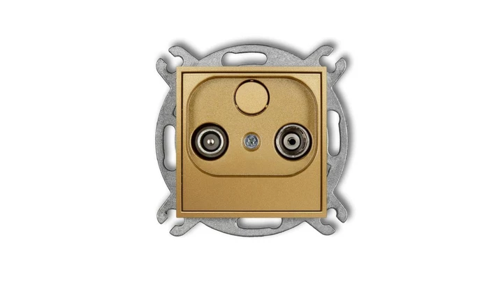 ICON Mechanizm gniazda abonenckiego RTV przelotowego 12dB złoty 29IG12P