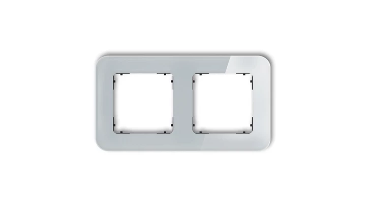 ICON Ramka uniwersalna podwójna zaokrąglona - efekt szkła (ramka: szara spód: czarny) 15-12-IRSZ-2