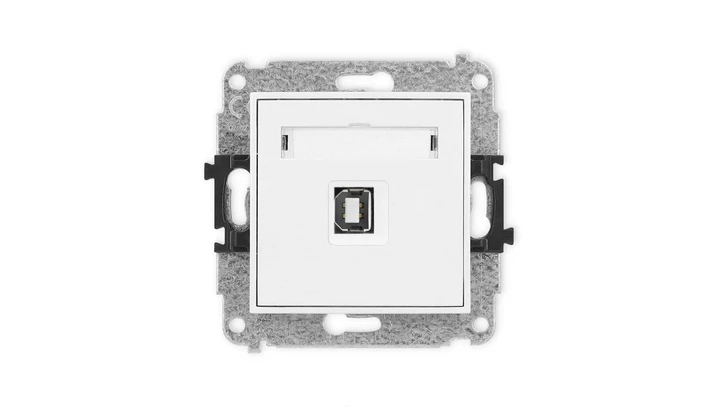 ICON Mechanizm gniazda pojedynczego USB A-B 2.0 biały mat 25IGUSB-3