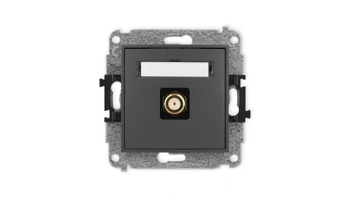 ICON Mechanizm gniazda antenowego pojedynczego typu F (SAT) pozłacany grafitowy mat 28IGF-1.1