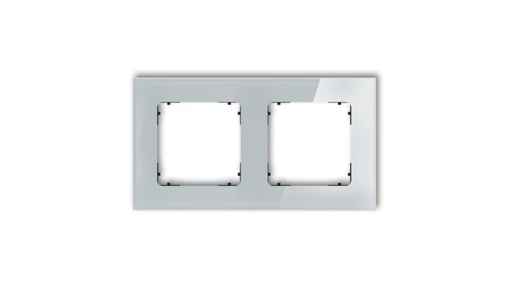 ICON Ramka uniwersalna podwójna kwadratowa - efekt szkła (ramka: szara spód: czarny) 15-12-IRSK-2