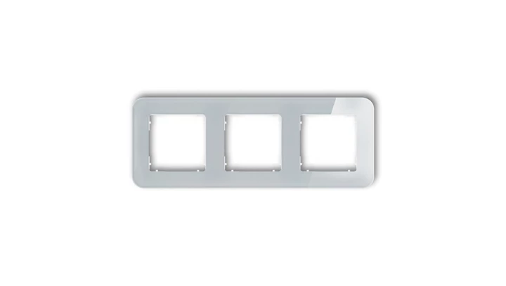 ICON Ramka uniwersalna potrójna zaokrąglona - efekt szkła (ramka: szara spód: biały) 15-0-IRSZ-3