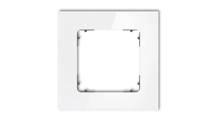 ICON Ramka uniwersalna pojedyncza kwadratowa - efekt szkła (ramka: biała spód: grafitowy mat) 0-28-IRSK-1