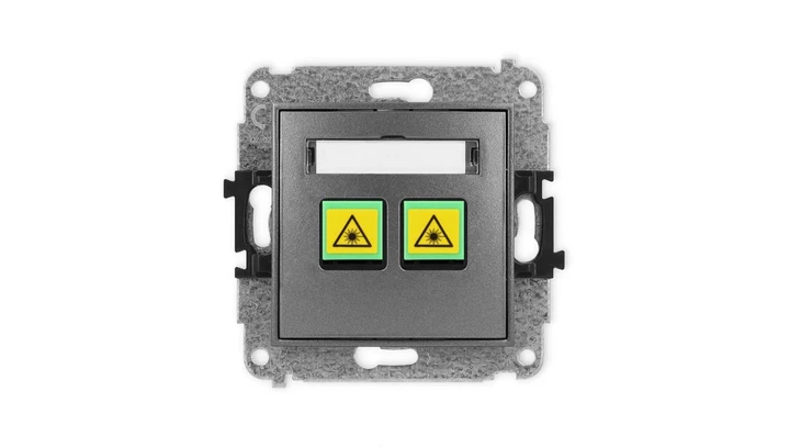 ICON Mechanizm gniazda światłowodowego/optycznego podwójnego grafitowy 11IGOP-2