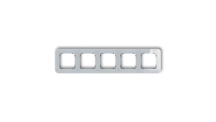 ICON Ramka uniwersalna pięciokrotna zaokrąglona - efekt szkła (ramka: szara spód: czarny) 15-12-IRSZ-5