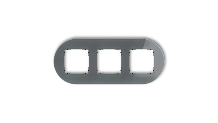 ICON Ramka uniwersalna potrójna okrągła - efekt szkła (ramka: grafitowa spód: czarny) 28-12-IRSO-3