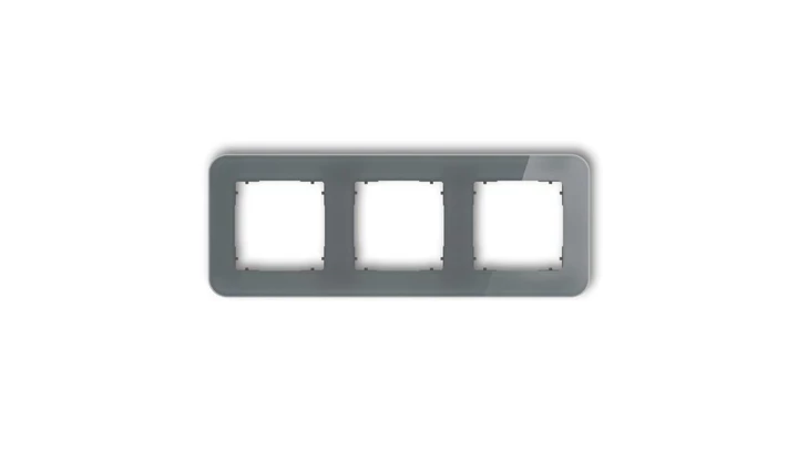 ICON Ramka uniwersalna potrójna zaokrąglona - efekt szkła (ramka: grafitowa spód: grafitowy mat) 28-28-IRSZ-3