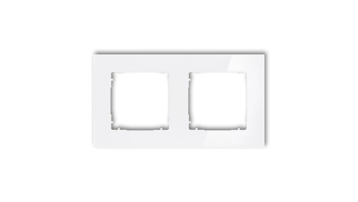 ICON Ramka uniwersalna podwójna kwadratowa - efekt szkła (ramka: biała spód: biały) 0-0-IRSK-2