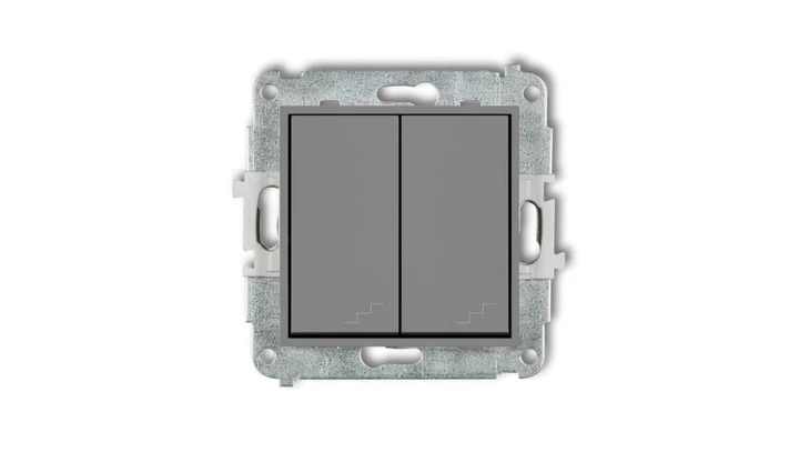 ICON Mechanizm łącznika podwójnego schodowego szary mat 27IWP-33