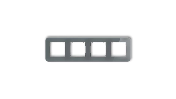 ICON Ramka uniwersalna poczwórna zaokrąglona - efekt szkła (ramka: grafitowa spód: czarny) 28-12-IRSZ-4