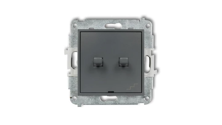 ICON Mechanizm łącznika jednobiegunowego ze schodowym (wspólne zasilanie) w stylu amerykańskim grafitowy mat 28IWPUS-10.1