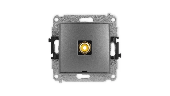 ICON Mechanizm gniazda pojedynczego RCA, bez pola opisowego (typu cinch - żółty, pozłacany) grafitowy 11IGRCABO-1