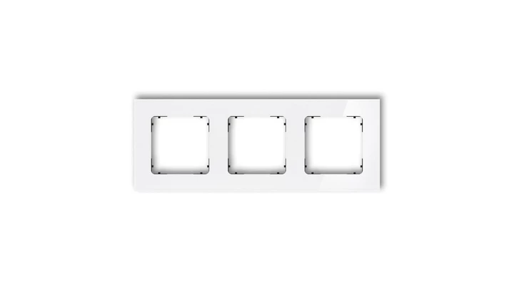 ICON Ramka uniwersalna potrójna kwadratowa - efekt szkła (ramka: biała spód: czarny) 0-12-IRSK-3