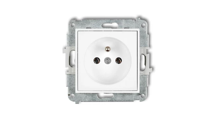 ICON Mechanizm gniazda pojedynczego z uziemieniem 2P+Z (bez przesłon torów prądowych) biały mat 25IGP-1z