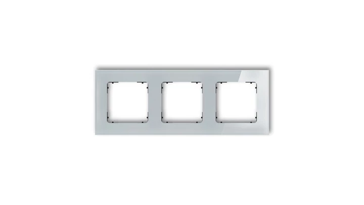 ICON Ramka uniwersalna potrójna kwadratowa - efekt szkła (ramka: szara spód: czarny) 15-12-IRSK-3