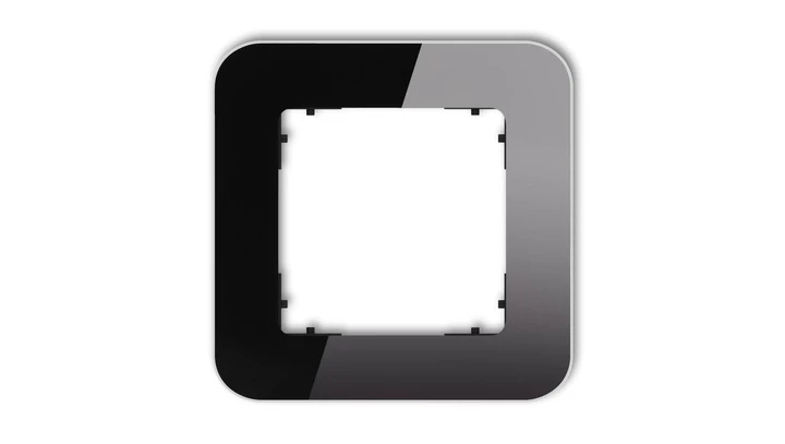 ICON Ramka uniwersalna pojedyncza zaokrąglona - efekt szkła (ramka: czarna spód: czarny) 12-12-IRSZ-1