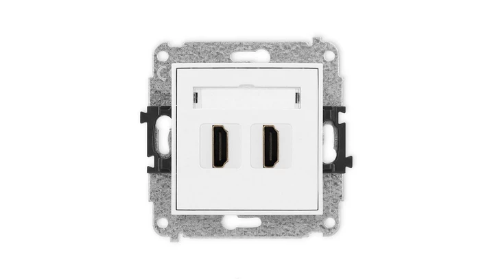 ICON Mechanizm gniazda podwójnego HDMI 2.0 biały mat 25IHDMI-4