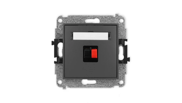 ICON Mechanizm gniazda głośnikowego pojedynczego grafitowy mat 28IGG-1