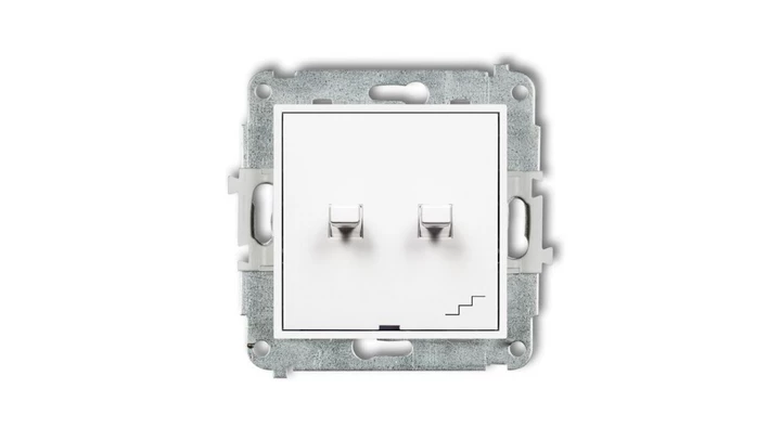 ICON Mechanizm łącznika jednobiegunowego ze schodowym w stylu amerykańskim (osobne zasilanie) biały IWPUS-10.2