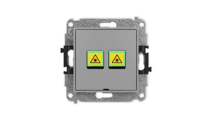 ICON Mechanizm gniazda światłowodowego/optycznego podwójnego, bez pola opisowego szary mat 27IGOPBO-2