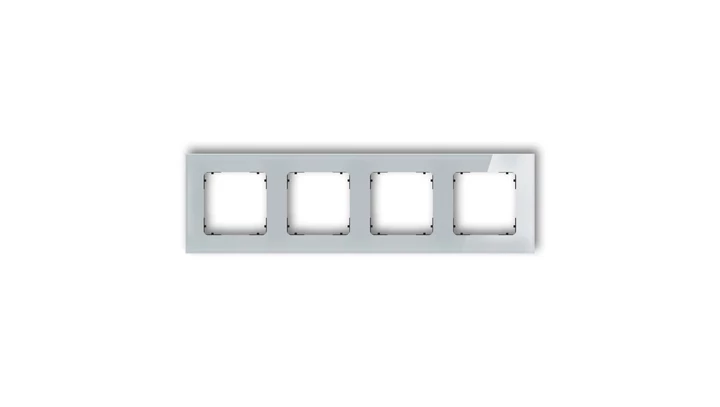 ICON Ramka uniwersalna poczwórna kwadratowa - efekt szkła (ramka: szara spód: czarny) 15-12-IRSK-4