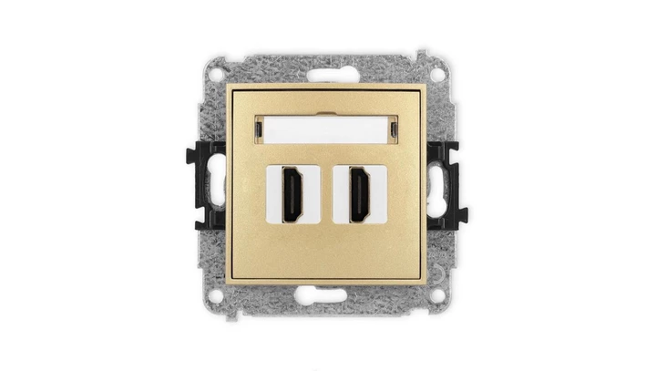 ICON Mechanizm gniazda podwójnego HDMI 2.0 złoty 29IHDMI-4