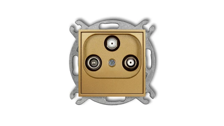 ICON Mechanizm gniazda abonenckiego 2 wyjścia SAT + TV złoty 29IGSN