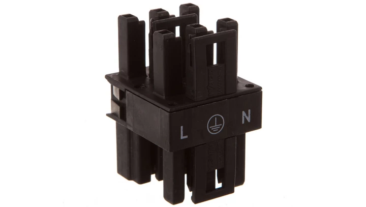 Rozgałęźnik 3-torowy 1x wtyk / 3x gniazdo czarny 770-607 WINSTA /50szt./