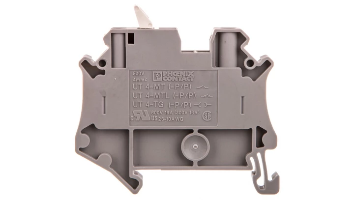 Złączka przelotowa 2-przewodowa z odłącznikiem nożowym 4mm2 szara UT 4-MTL-P/P KNIFE-WH 3046150 /50szt./