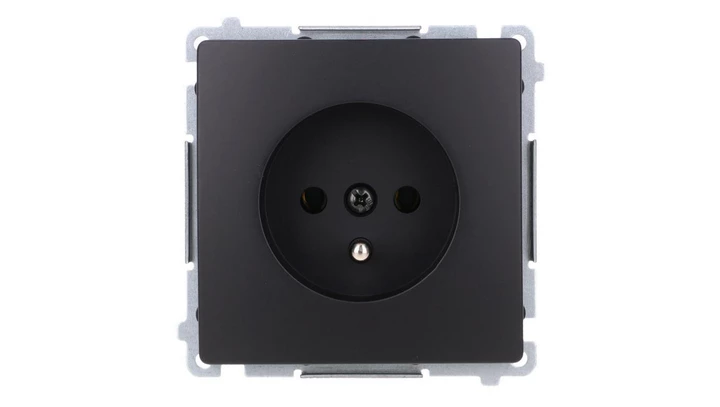 Simon Basic Gniazdo wtyczkowe z uziemieniem (moduł) 16A, 250V, zaciski śrubowe czarny BMGZ1.01/49