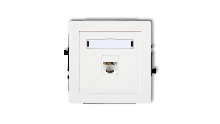 DECO Mechanizm gniazda komputerowego pojedynczego 1xRJ45, kat. 5e, 8-stykowy, biały mat 25DGK-1