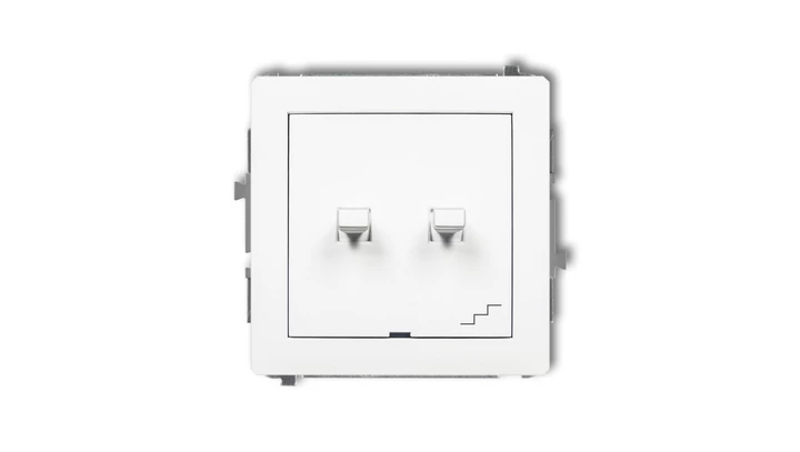 DECO Mechanizm łącznika jednobiegunowego ze schodowym (wspólne zasilanie) w stylu amerykańskim, biały mat 25DWPUS-10.1