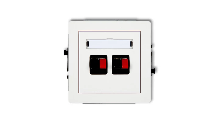 DECO Mechanizm gniazda głośnikowego podwójnego, biały mat 25DGG-2