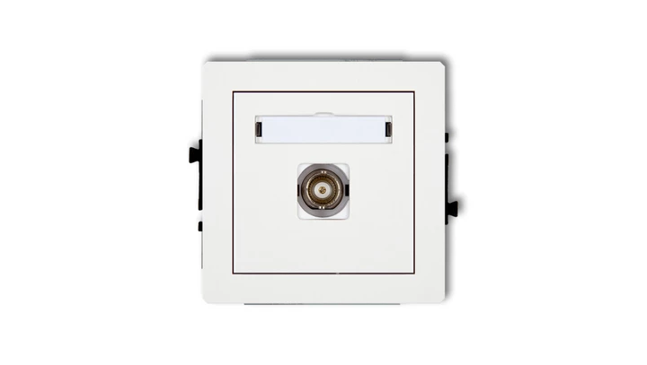 DECO Mechanizm gniazda pojedynczego BNC, biały mat 25DGBNC-1