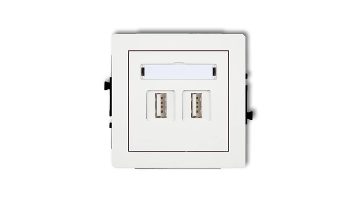 DECO Gniazdo podwójne 2xUSB-AA 2.0 biały mat 25DGUSB-2