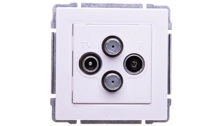 KOS66 Gniazdo antenowe podwójne TV/SAT/SAT białe 660478