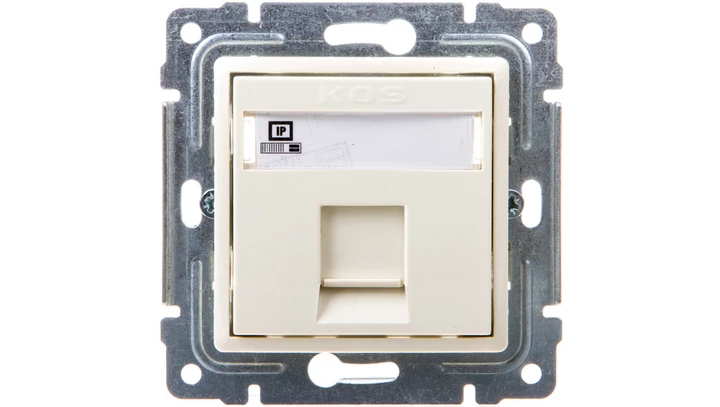 VENA Gniazdo komputerowe pojedyncze RJ45 kat.5e nieekranowane krem 510365