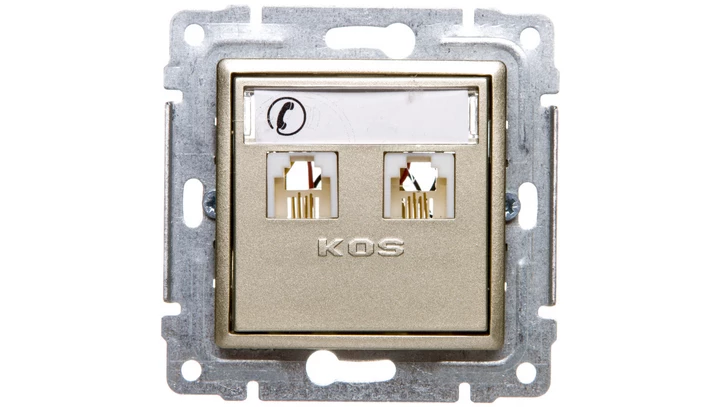 VENA Gniazdo telefoniczne podwójne 2xRJ11 satyna 515064